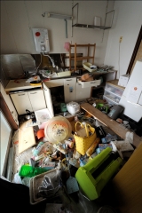 震災後、一度も自宅へ戻っていないという浪江町住民のアパート