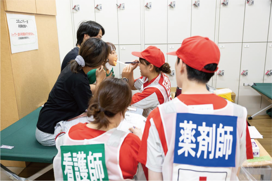 宇城市小川防災拠点センターの救護所での診察