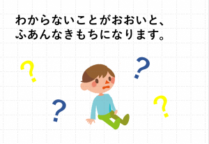 分からないことがおおいと不安な気持ちになります