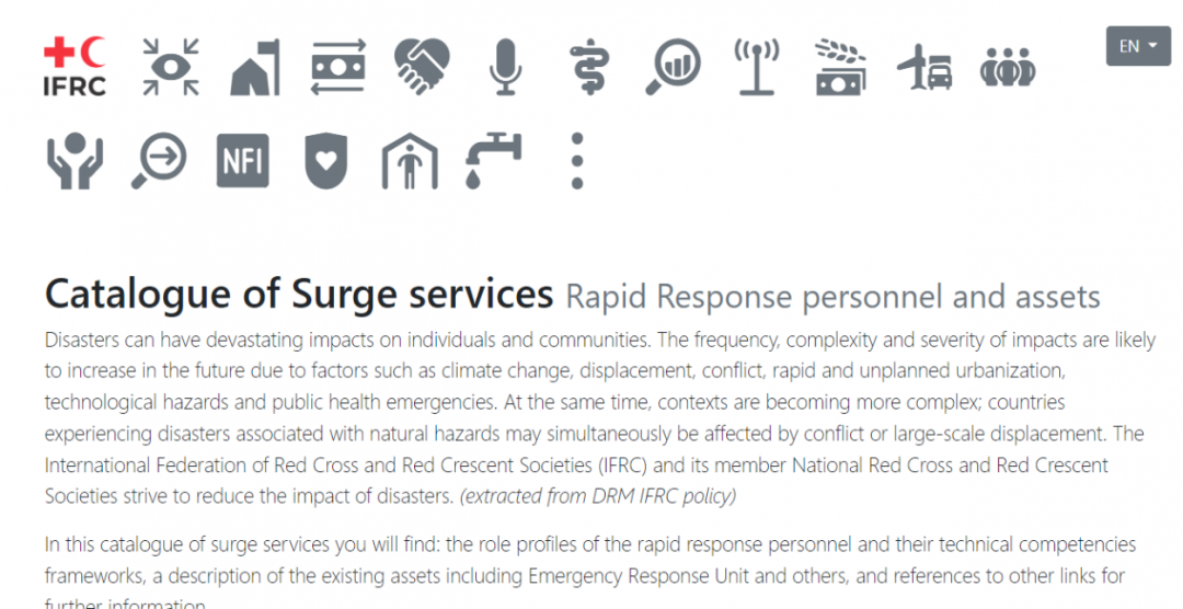 IFRC Catalogue of Surge services