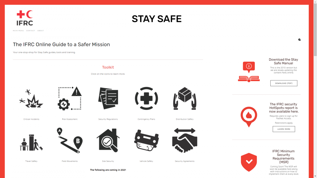 Stay Safeウェブサイト「the One-Stop Security Shop」