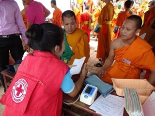 献血前の問診の様子